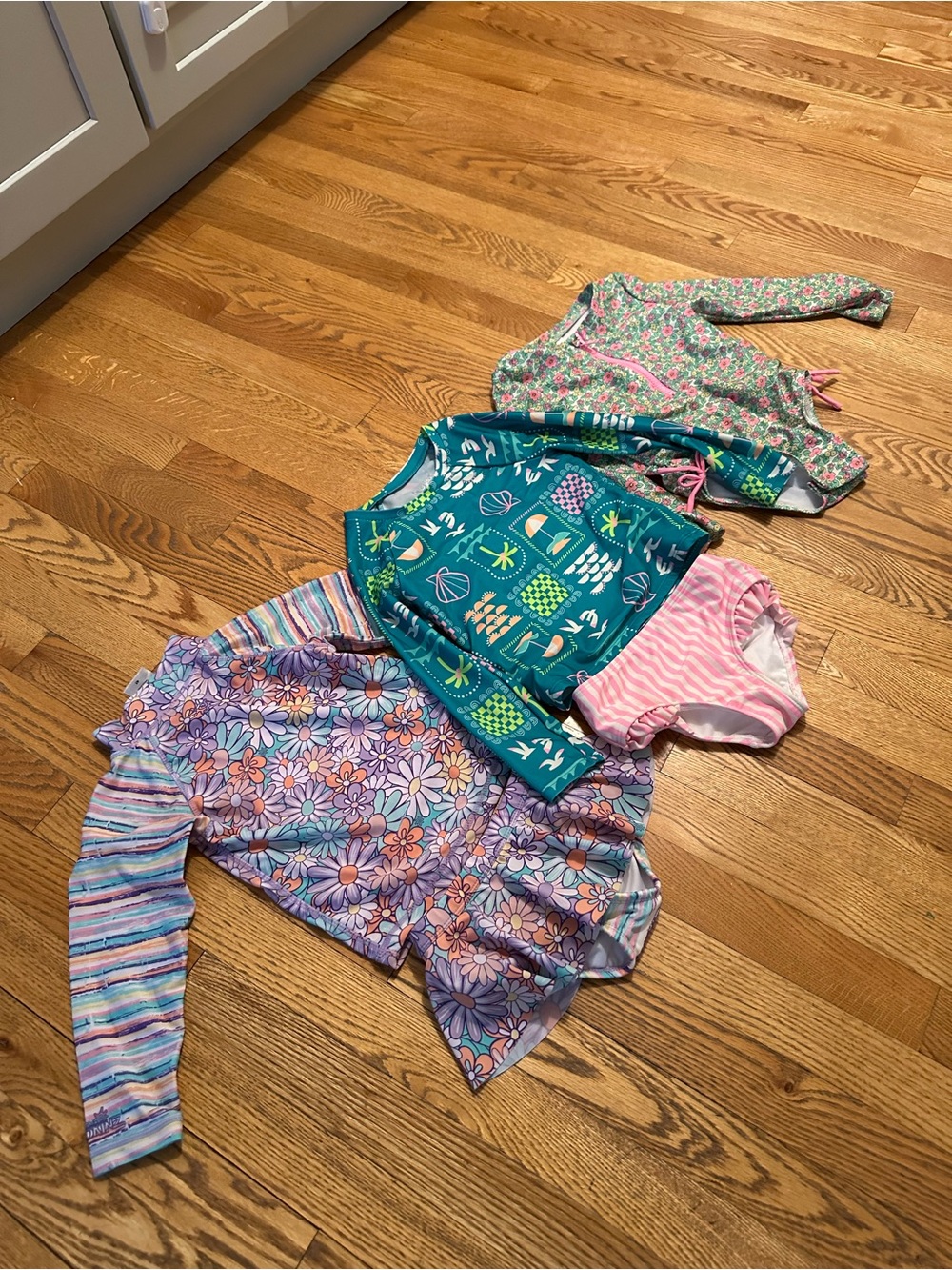 Toddler girl swimsuit bundle (2x 4T, 1x 5T)